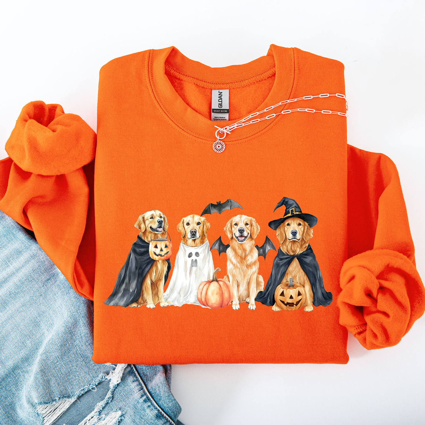 Adorable Halloween Dogs, Bats, Pumpkins, Spooky, Witch, Halloween Sweatshirt