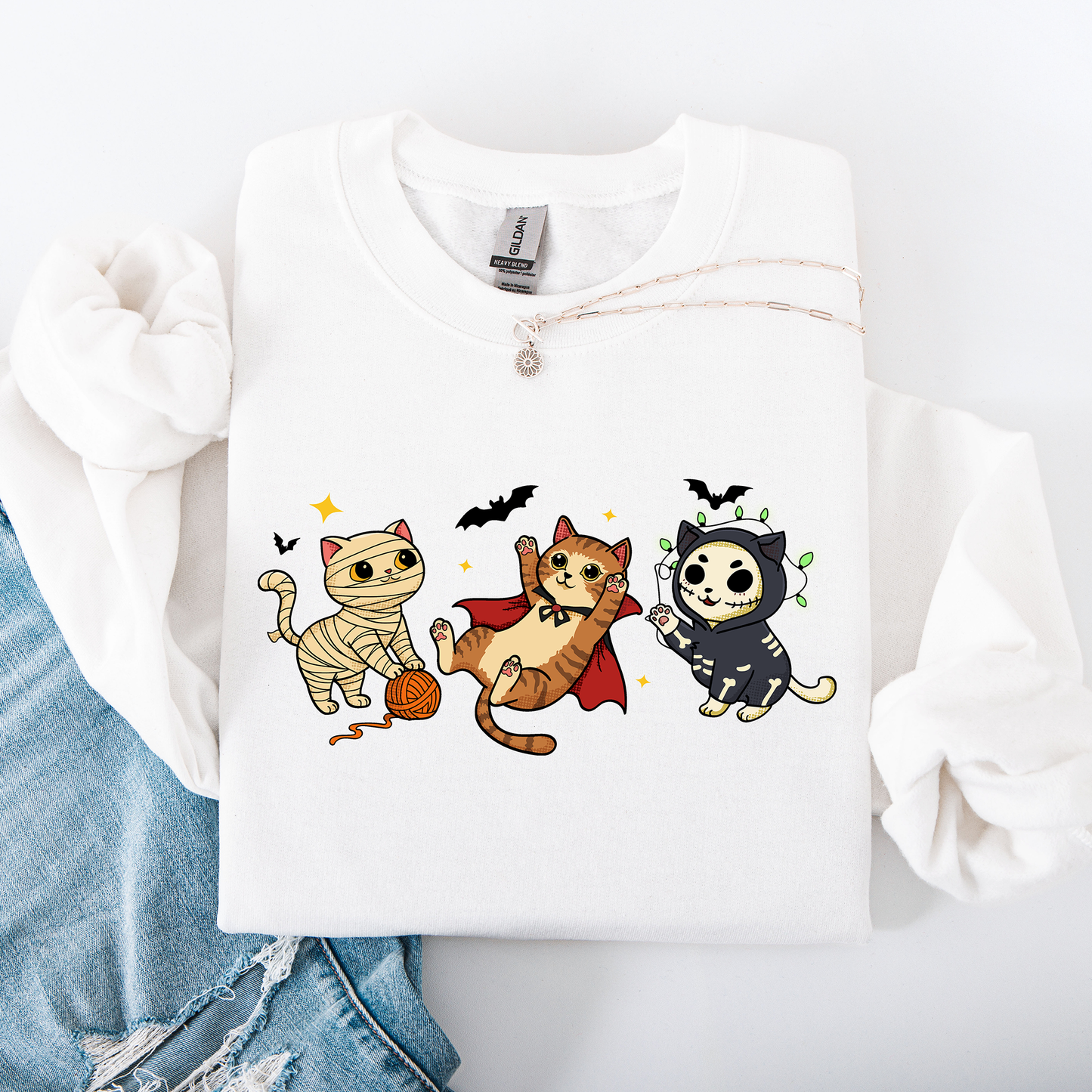 Adorable Halloween Cats, Cute, Fall, Autumn, Costume Sweatshirt