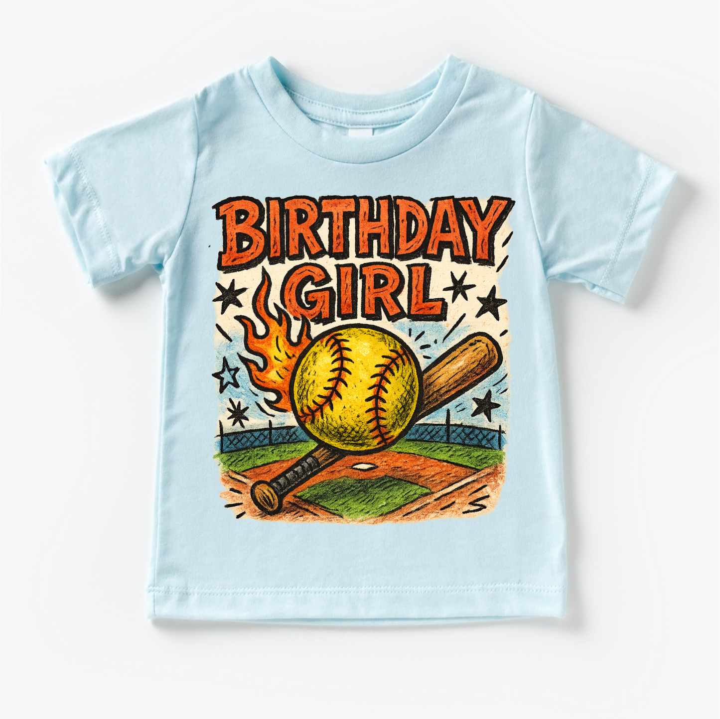 Girls Softball Birthday Shirt Comfortable Girls Birthday Tee Madi Moosh