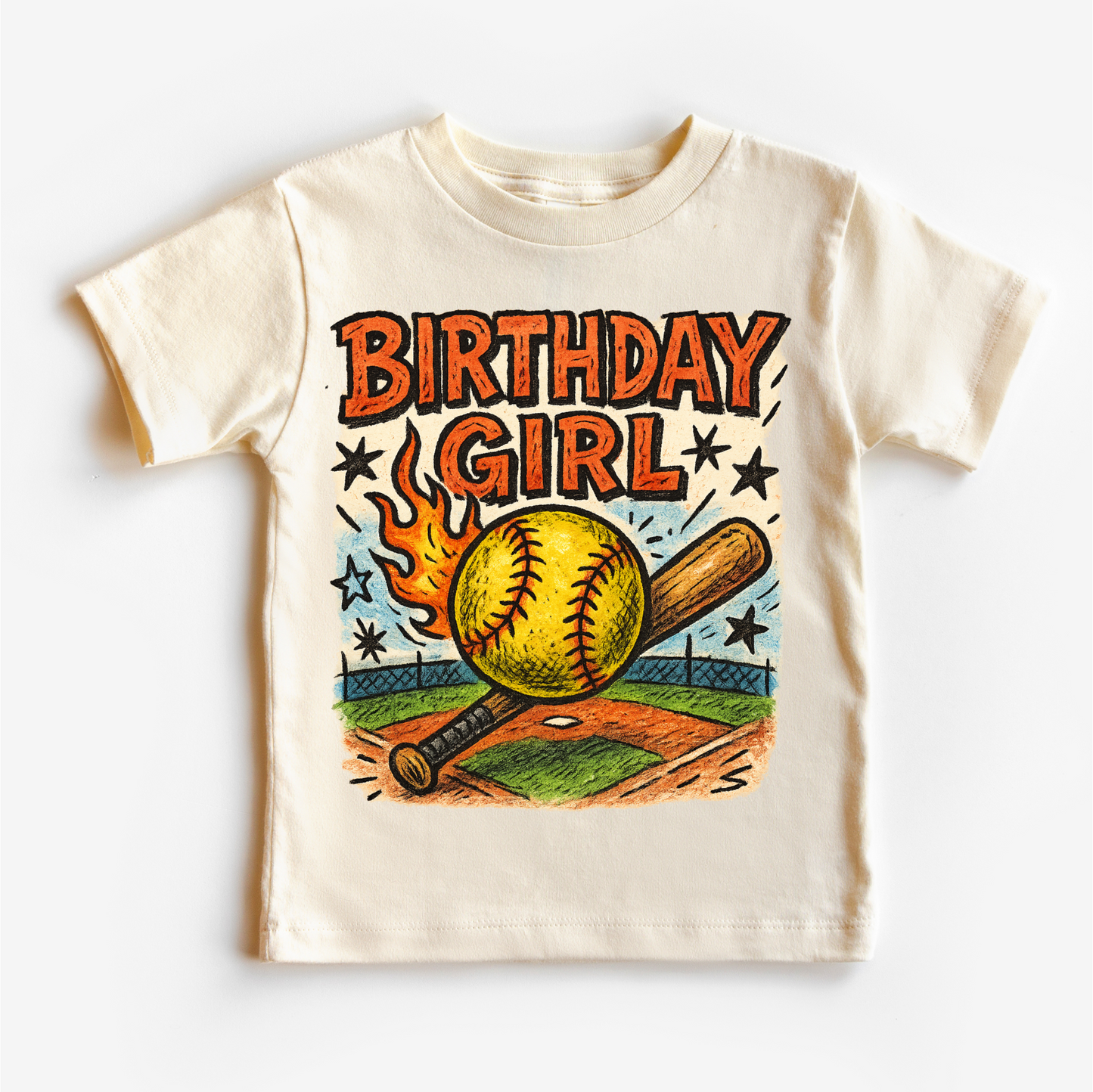 Girls Softball Birthday Shirt Comfortable Girls Birthday Tee Madi Moosh