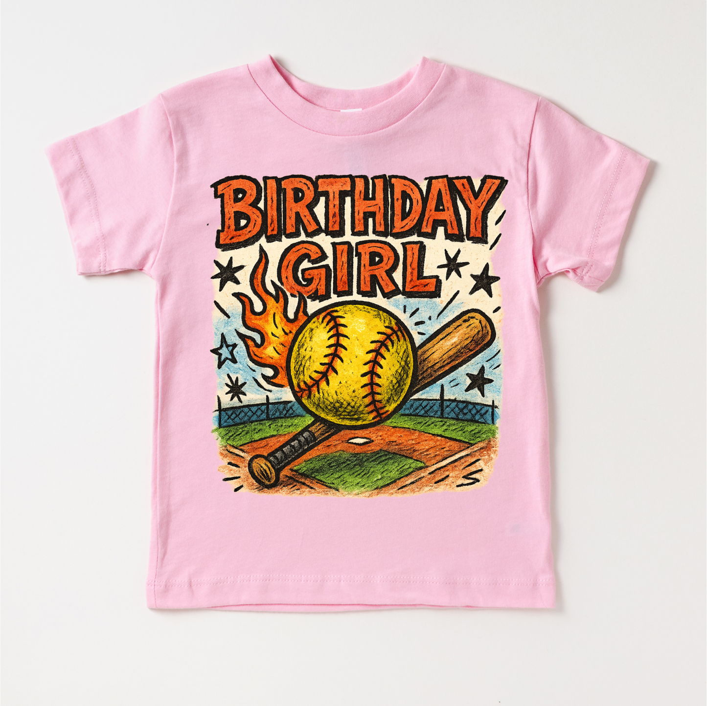 Girls Softball Birthday Shirt Comfortable Girls Birthday Tee Madi Moosh