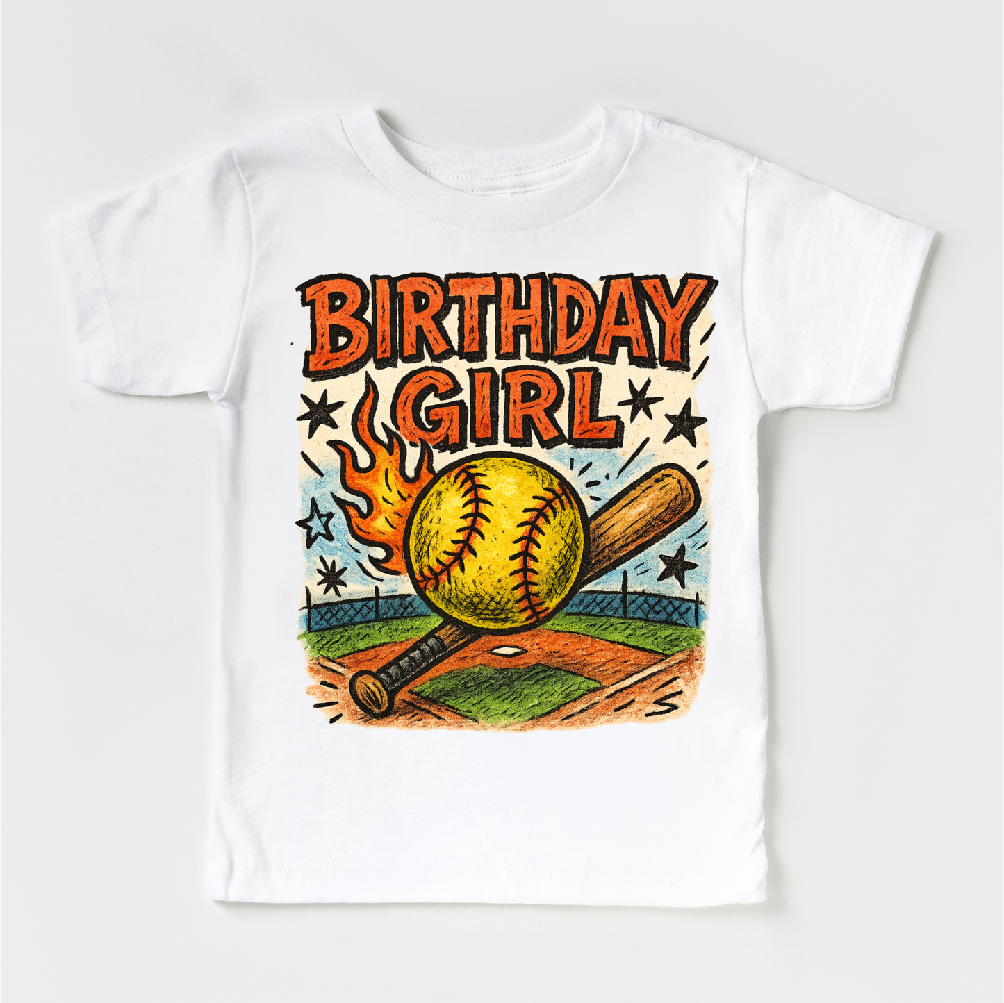 Girls Softball Birthday Shirt Comfortable Girls Birthday Tee Madi Moosh