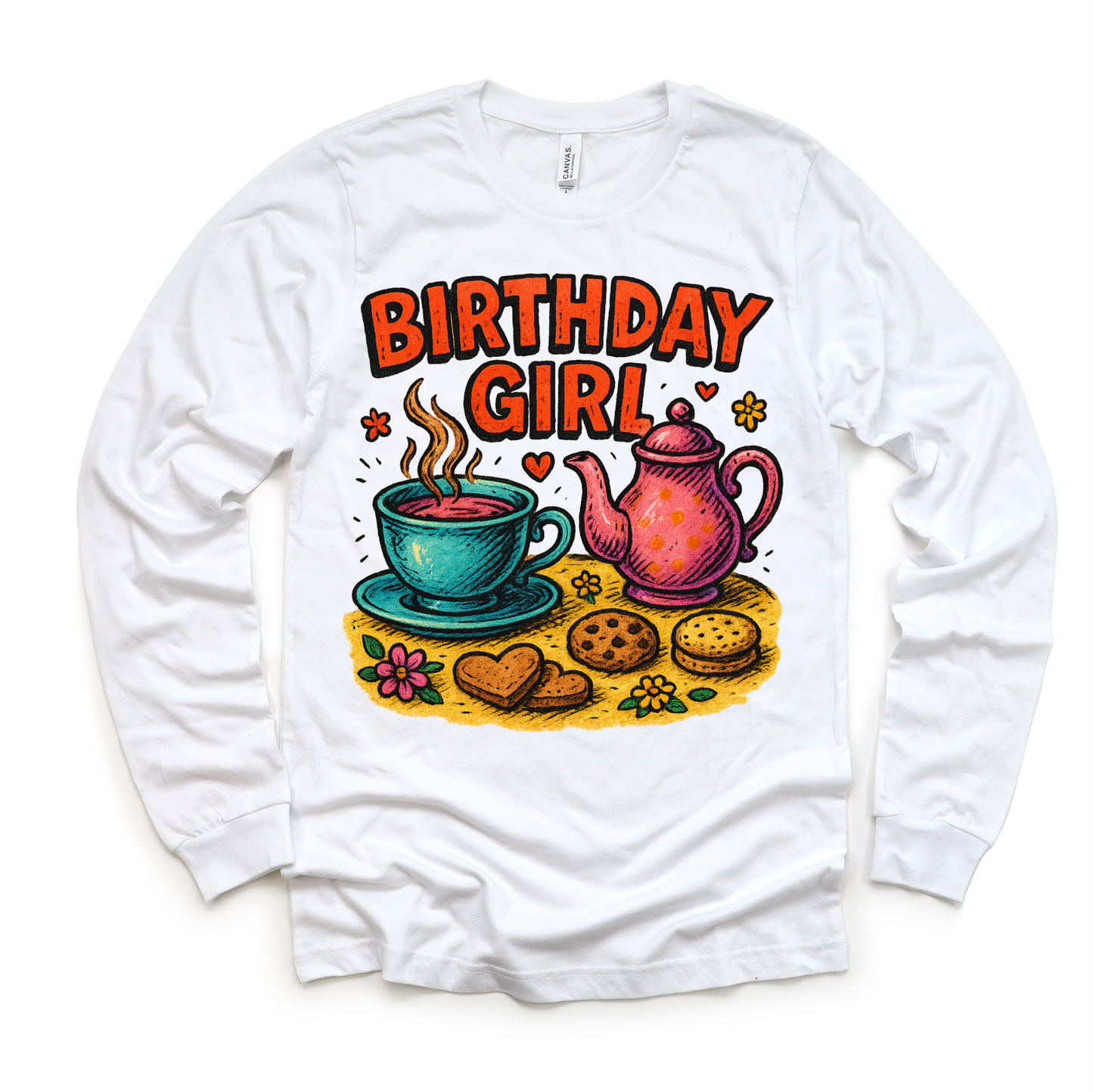 Girls Tea Party Birthday Shirt Soft Cotton Girls Birthday Tee Madi Moosh