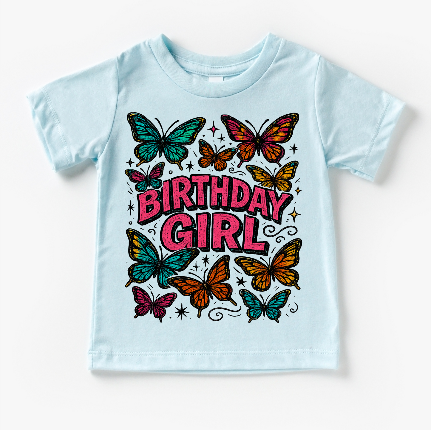 Girls Butterfly Birthday Shirt Comfortable Girls Birthday Tee Madi Moosh