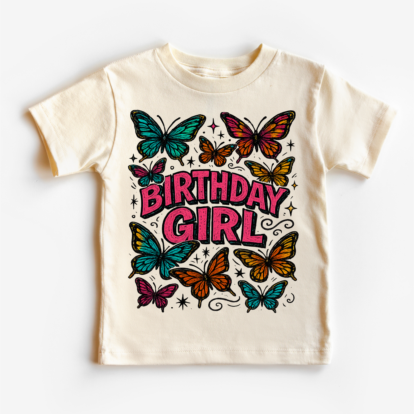 Girls Butterfly Birthday Shirt Comfortable Girls Birthday Tee Madi Moosh