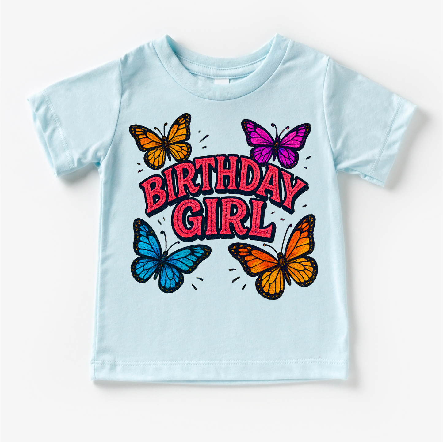 Girls Butterfly Birthday Shirt Soft Cotton Girls Birthday Tee Madi Moosh