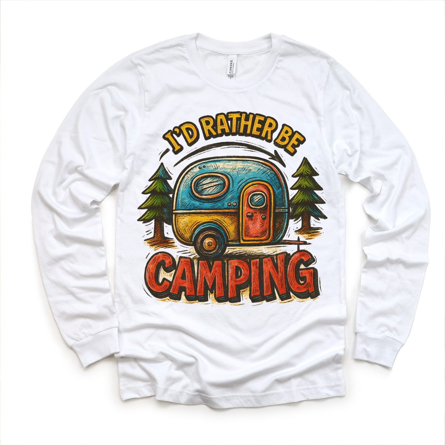 I'd Rather Be Camping Comfortable Camp Tee Shirt Madi Moosh