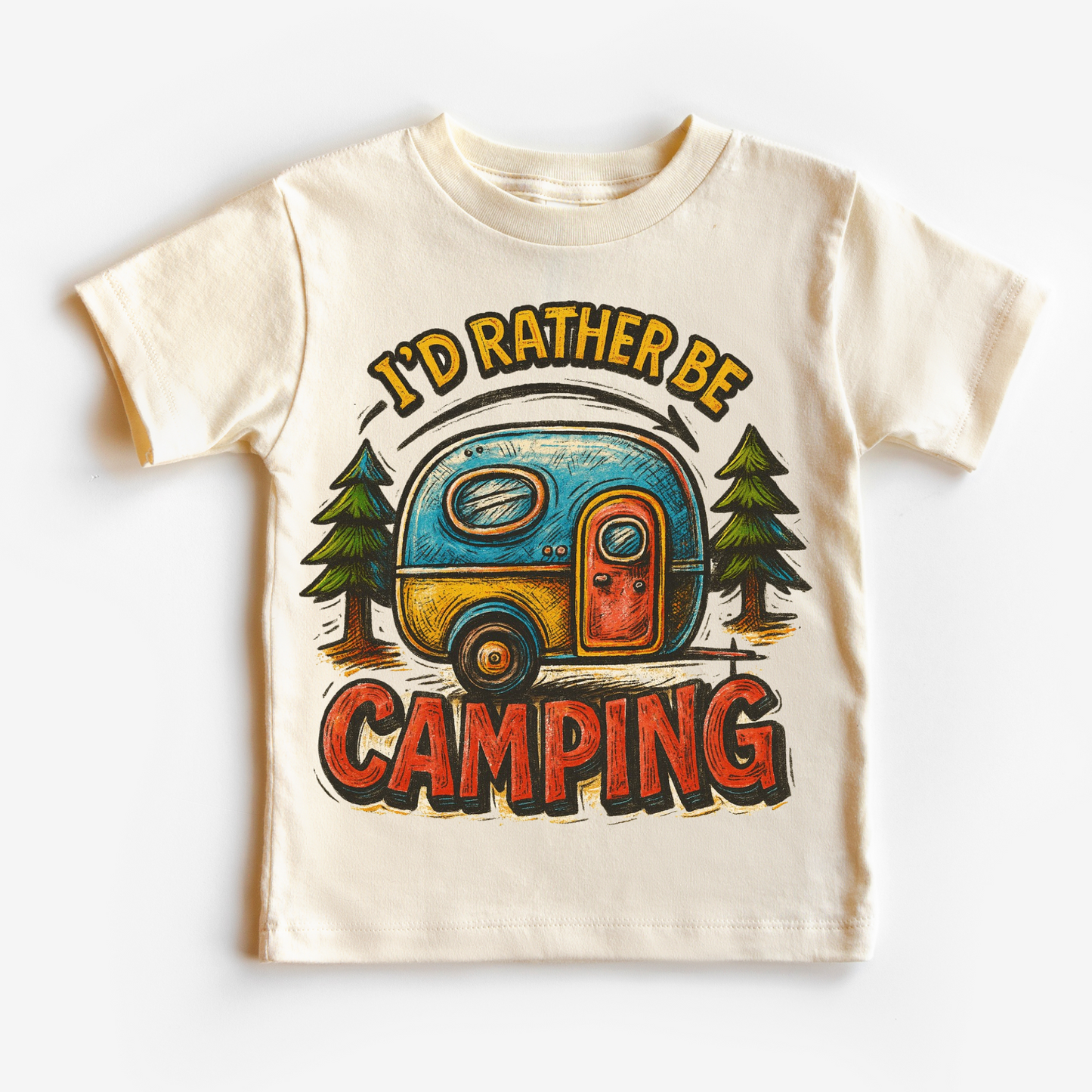 I'd Rather Be Camping Comfortable Camp Tee Shirt Madi Moosh