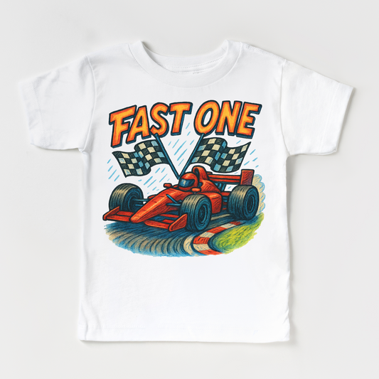 Fast One Racecar 1st Birthday Shirt Birthday Tee Madi Moosh