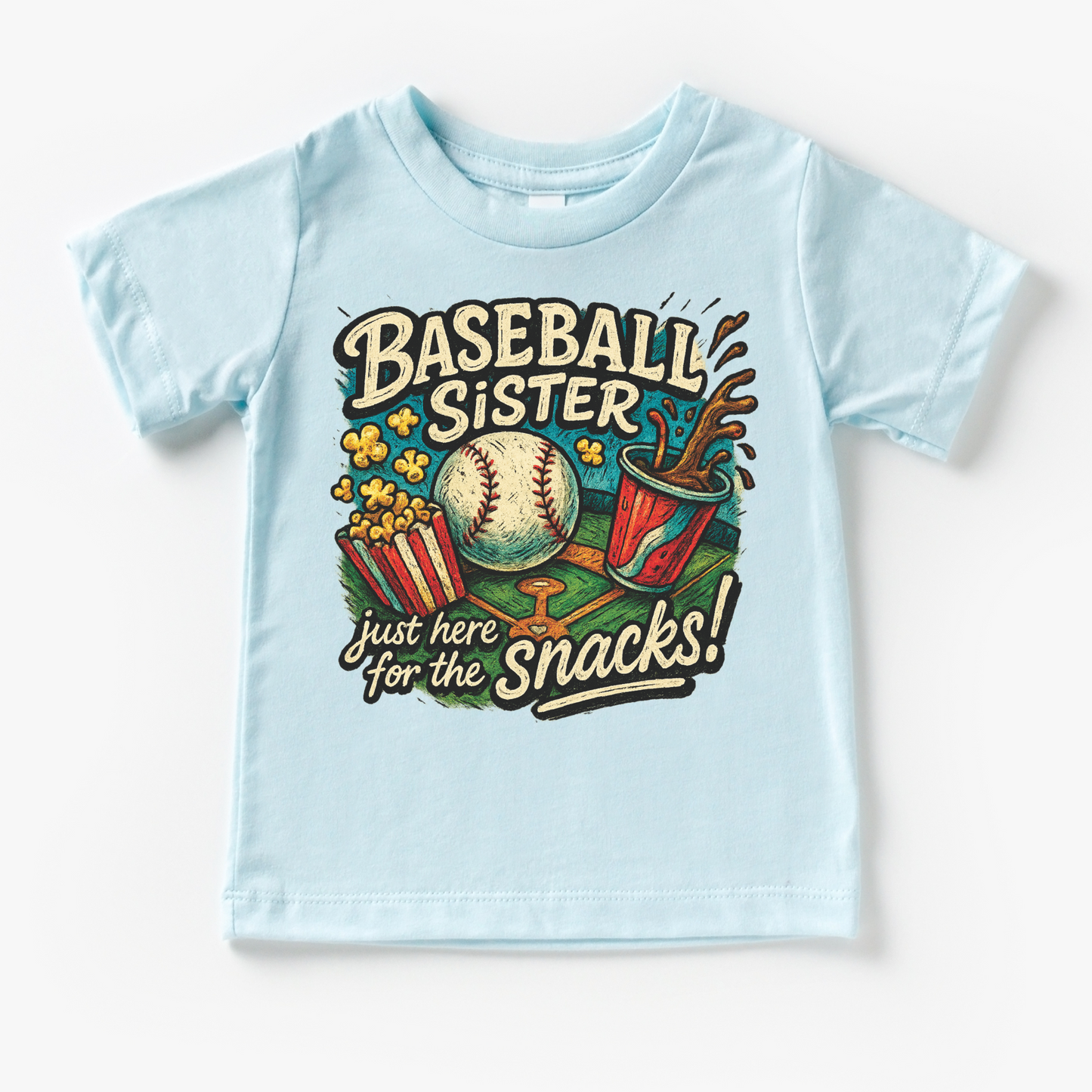 Baseball Sister I'm Here For The Snacks Shirt - Baseball Tee