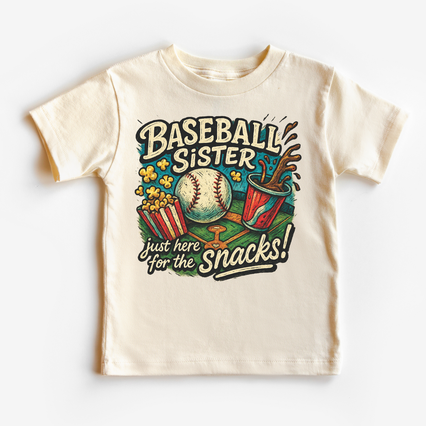 Baseball Sister I'm Here For The Snacks Shirt - Baseball Tee