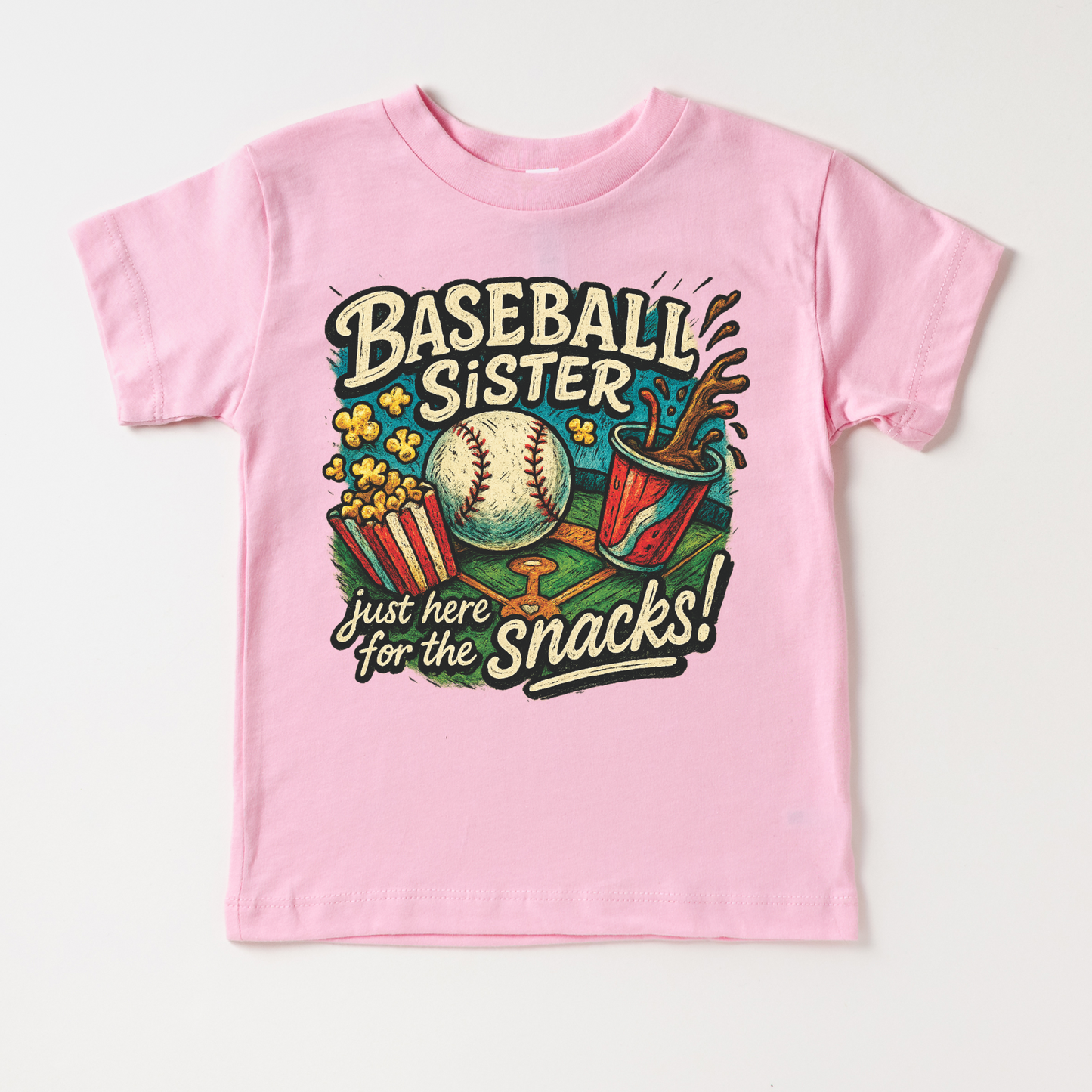 Baseball Sister I'm Here For The Snacks Shirt - Baseball Tee