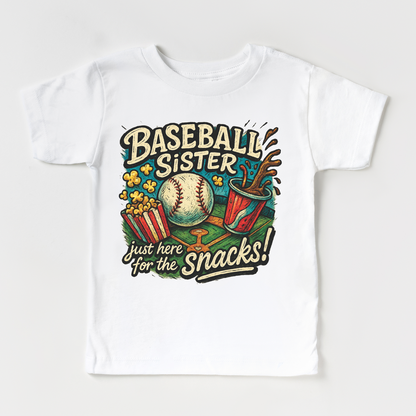 Baseball Sister I'm Here For The Snacks Shirt - Baseball Tee