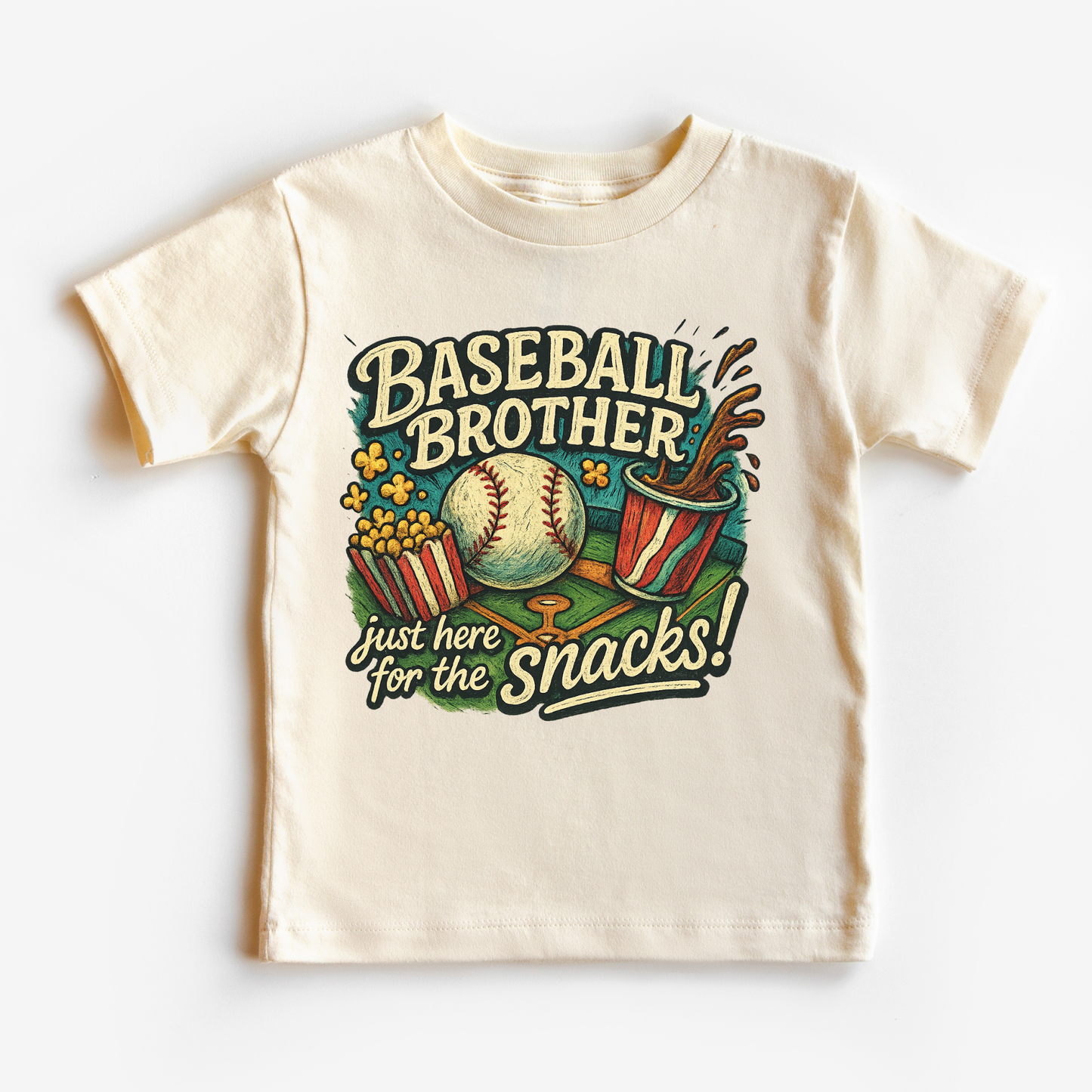Baseball Brother I'm Here For The Snacks Shirt - Baseball Tee
