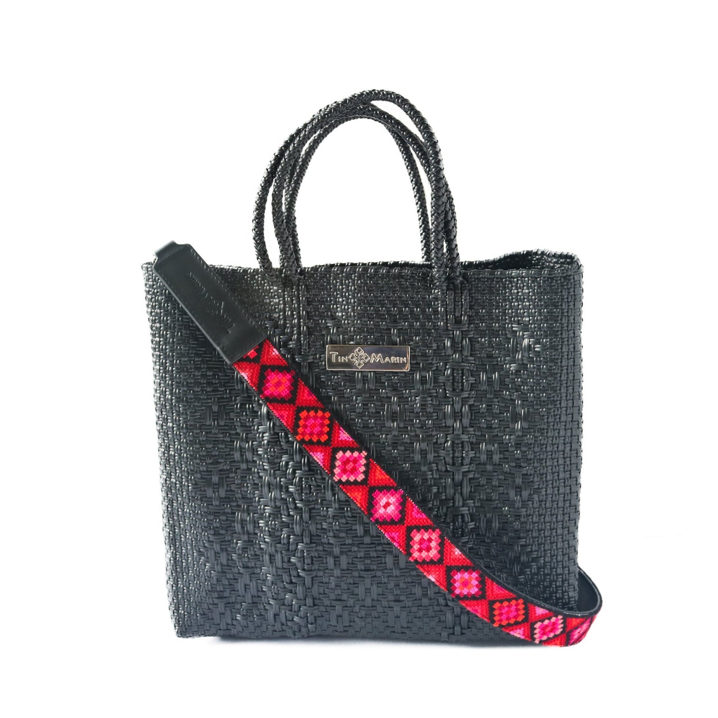 Woven Poppy Bag Strap with Leather Mai