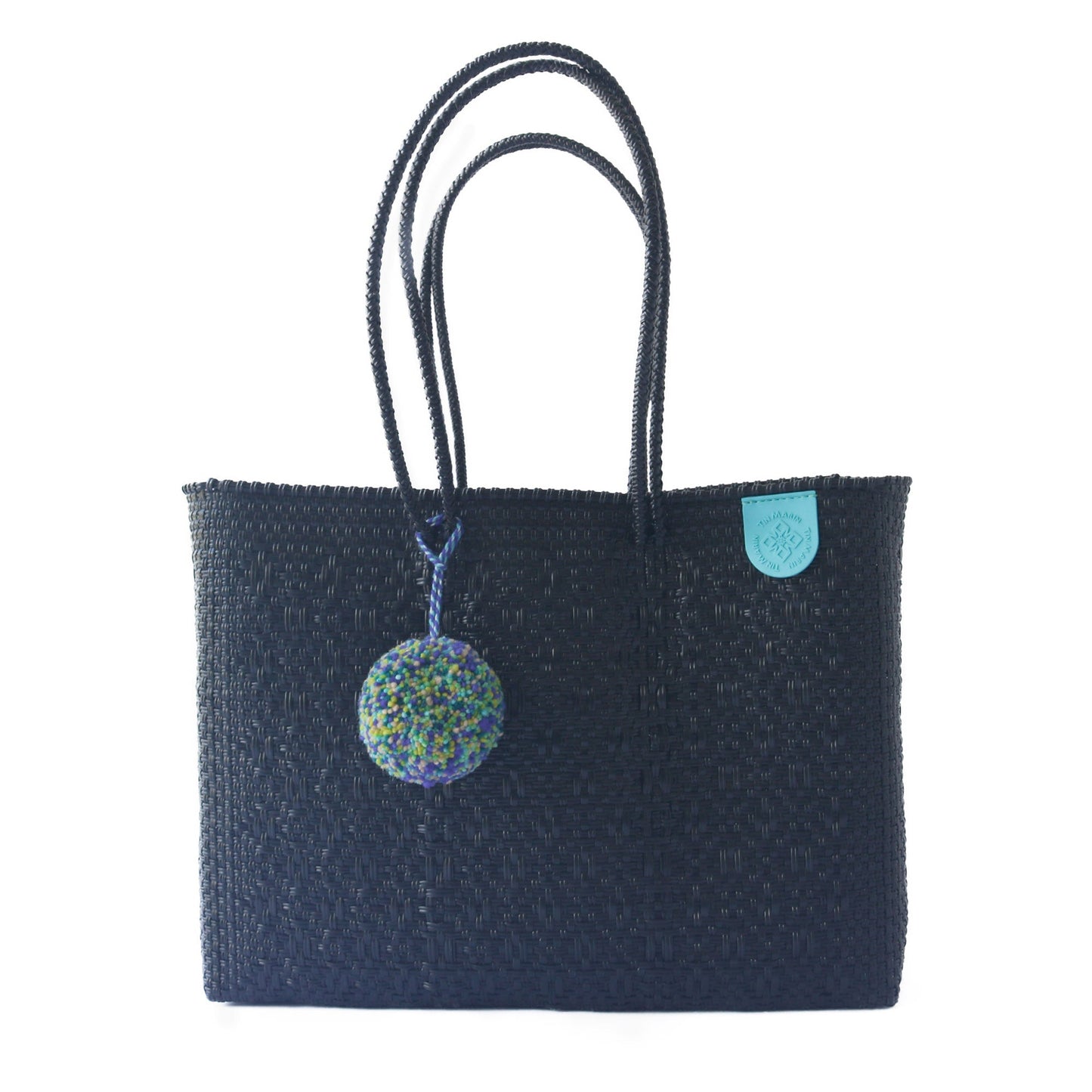 All Black Woven Super Tote Water-Resistant Tote Bag