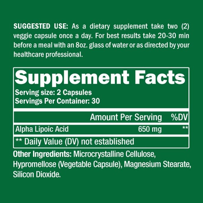 Alpha Lipoic Acid 60 Capsules