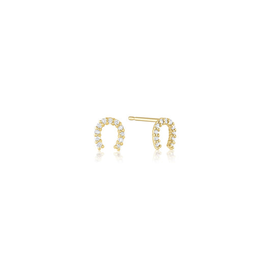 Horseshoe Studs 14k Yellow Gold 6mm Alpine