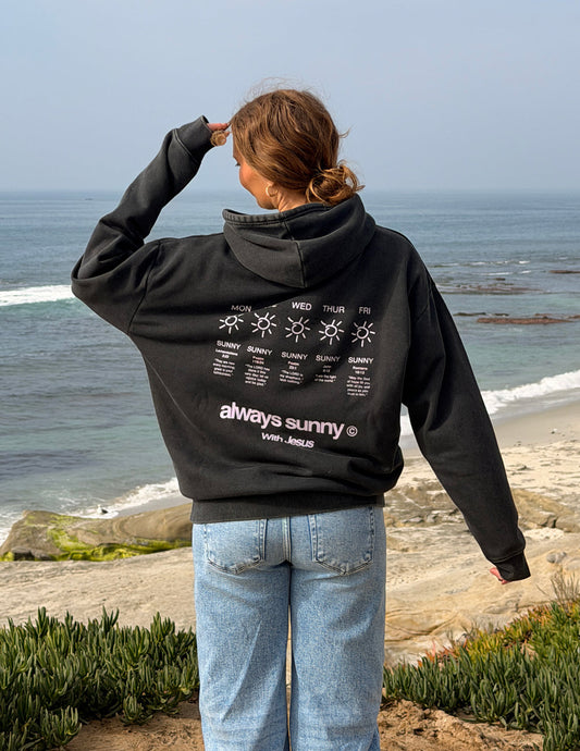 Always Sunny With Jesus Black Unisex Hoodie