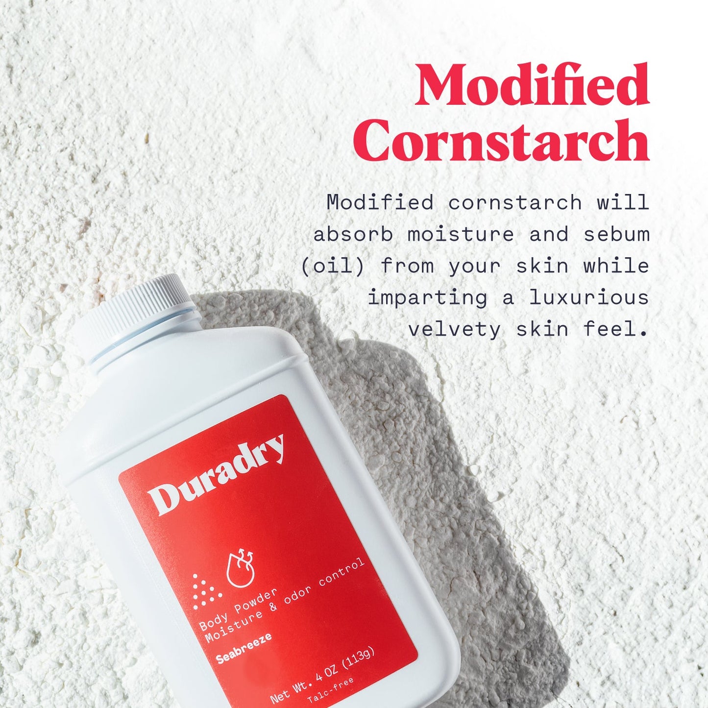 Body Powder Lightly Scented Talc-Free Body Powder Duradry