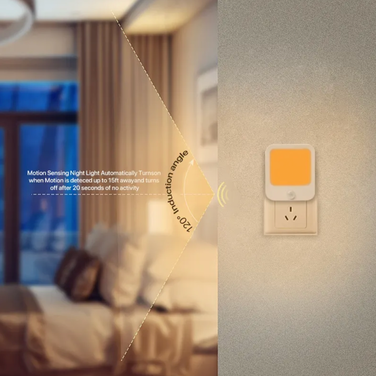 Motion Sensing Amber Nightlight Circadian Friendly