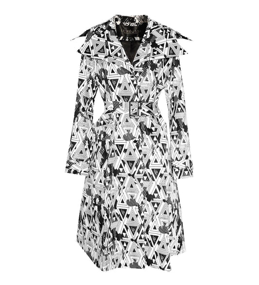 Amour Geometric Long Trench Coat Modern Women's Outerwear