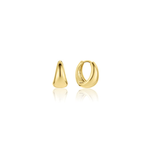 Aneesa Hoops 18k Gold 13mm Tapered Teardrop Click Hoops The First Layer