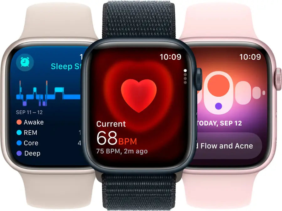 Apple Watch Series 9 (2023) – 45mm GPS Wi-Fi – Aluminum Case with Sport Band