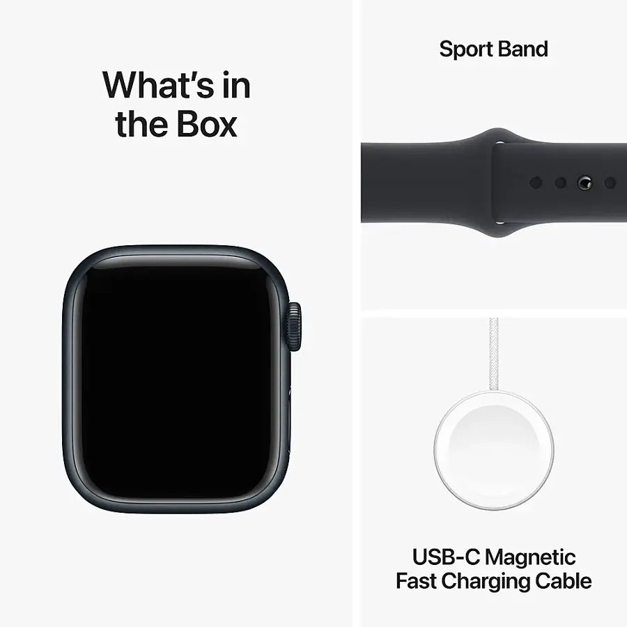 Apple Watch Series 9 (2023) – 41mm GPS Wi-Fi – Aluminum Case with Sport Band