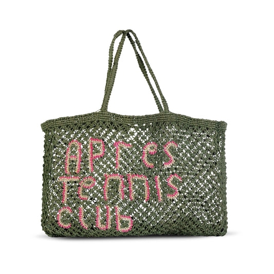 Woven Jute Tote Lightweight Apres Tennis Club