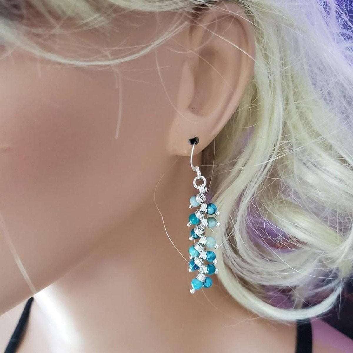 Sterling Silver Turquoise Wire Wrapped Earrings Jane The Virgin As Seen On TV