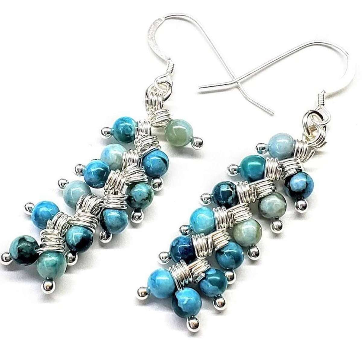 Sterling Silver Turquoise Wire Wrapped Earrings Jane The Virgin As Seen On TV