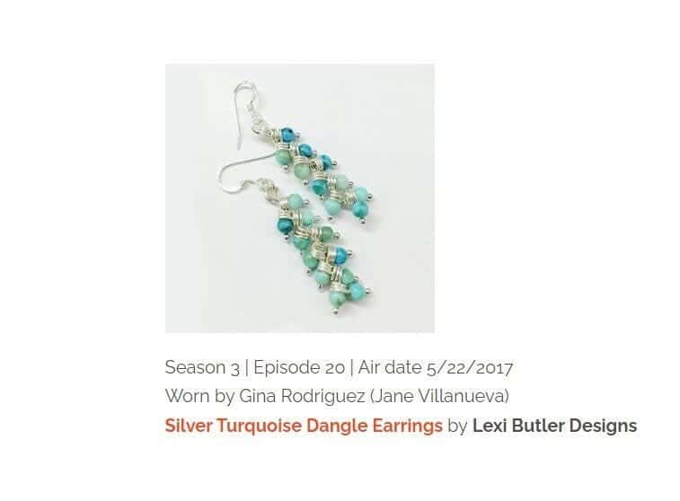 Sterling Silver Turquoise Wire Wrapped Earrings Jane The Virgin As Seen On TV