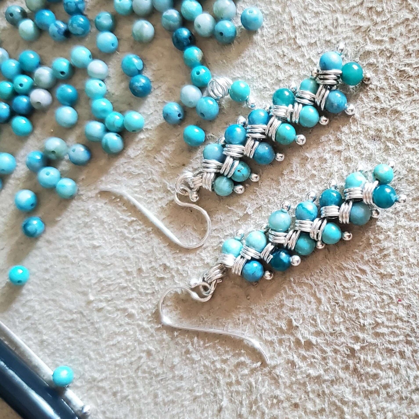 Sterling Silver Turquoise Wire Wrapped Earrings Jane The Virgin As Seen On TV