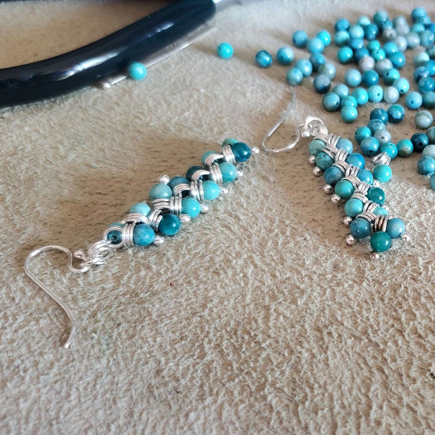 Sterling Silver Turquoise Wire Wrapped Earrings Jane The Virgin As Seen On TV