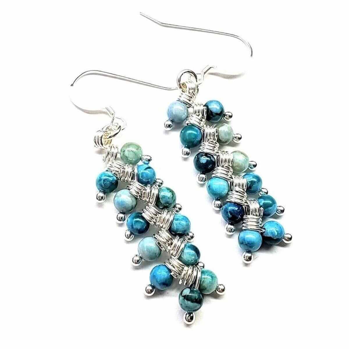 Sterling Silver Turquoise Wire Wrapped Earrings Jane The Virgin As Seen On TV