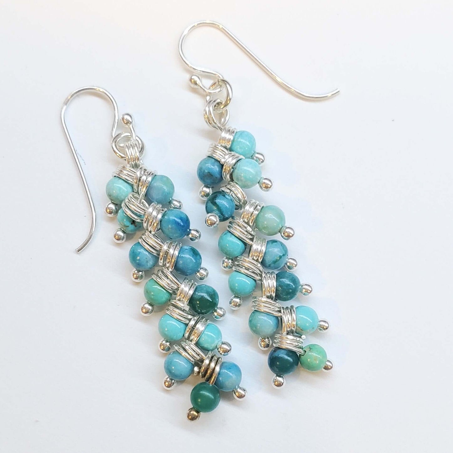 Sterling Silver Turquoise Wire Wrapped Earrings Jane The Virgin As Seen On TV