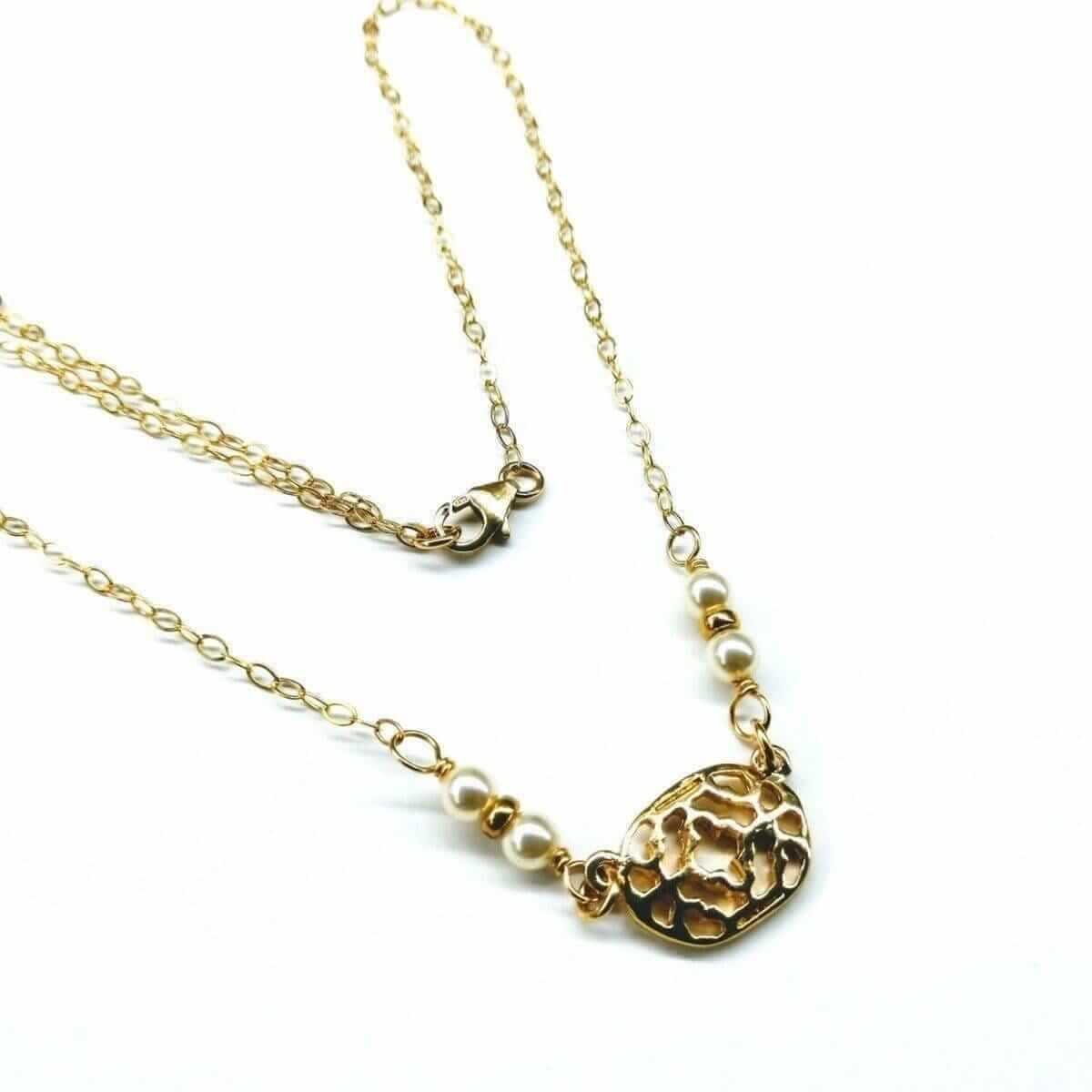 14K Gold Filled Filigree Pearl Choker Necklace As Seen on Molly Ringwald