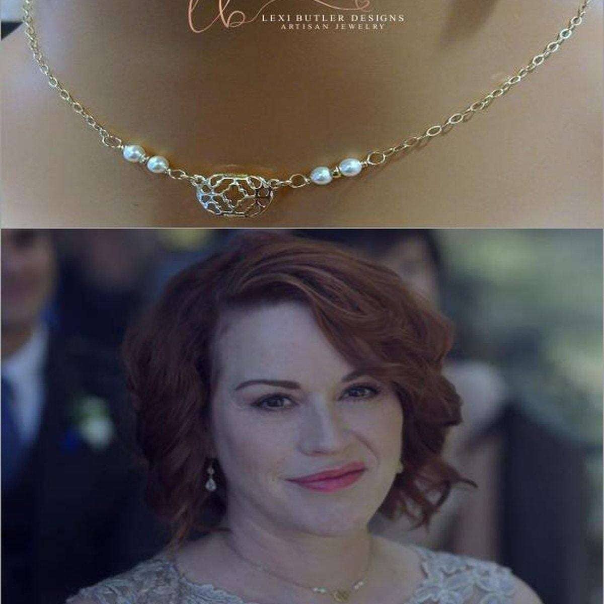 14K Gold Filled Filigree Pearl Choker Necklace As Seen on Molly Ringwald
