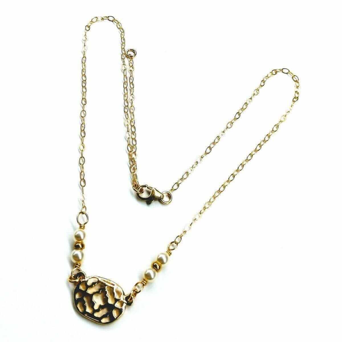 14K Gold Filled Filigree Pearl Choker Necklace As Seen on Molly Ringwald
