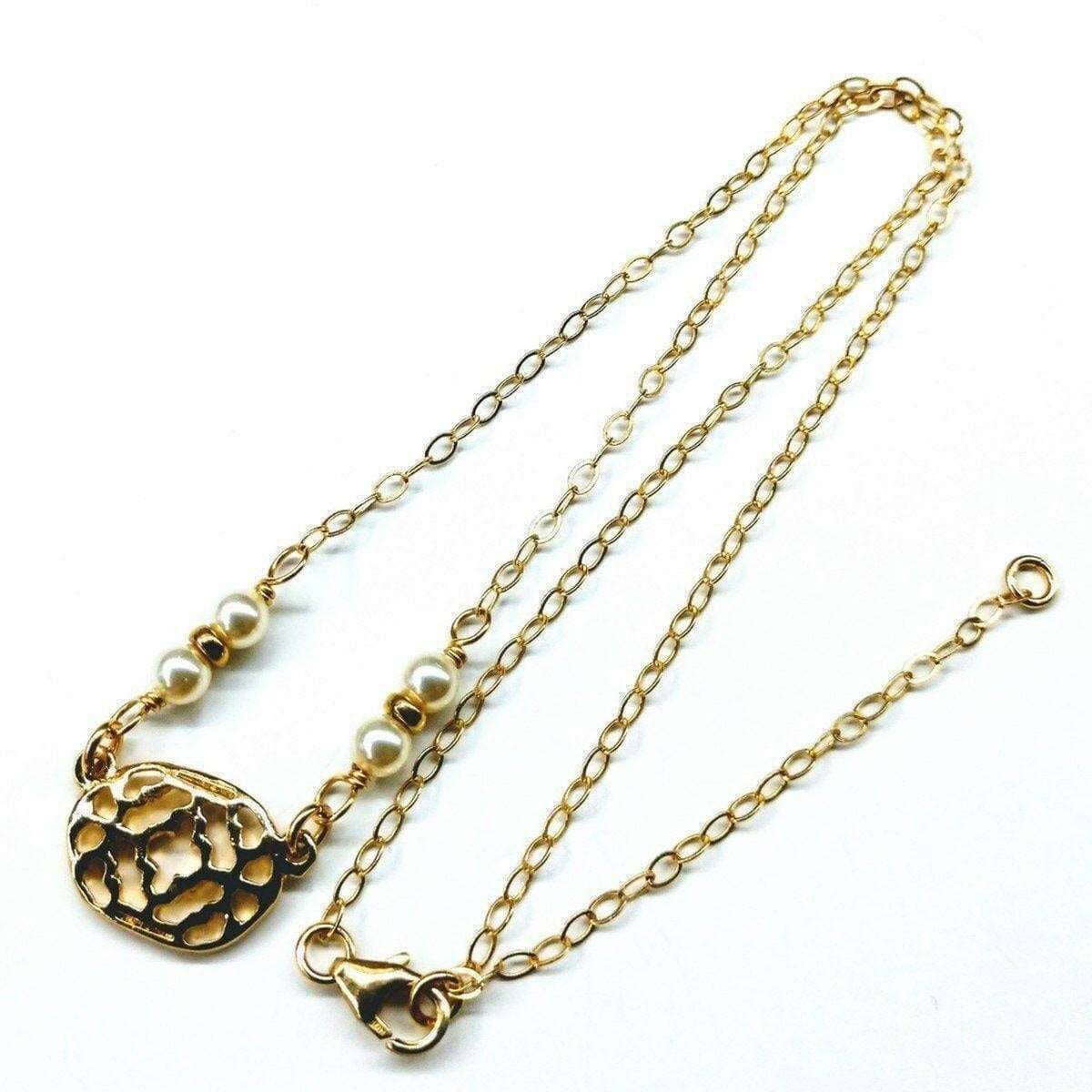 14K Gold Filled Filigree Pearl Choker Necklace As Seen on Molly Ringwald