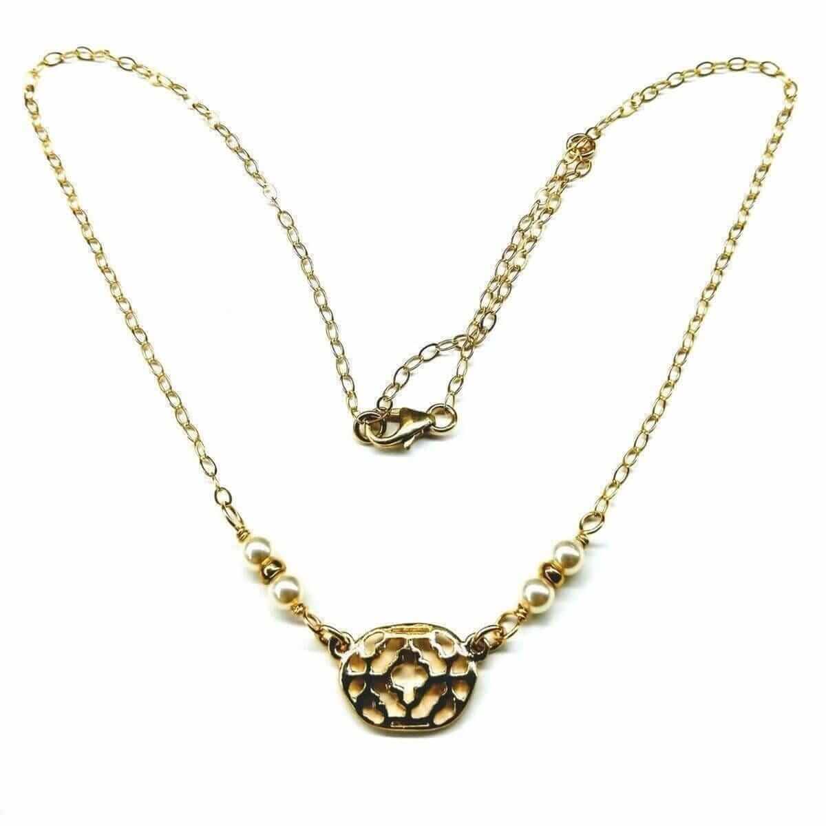 14K Gold Filled Filigree Pearl Choker Necklace As Seen on Molly Ringwald