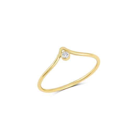 14k Gold Filled Chevron Cubic Zirconia Ring The First Layer Ashley Ring
