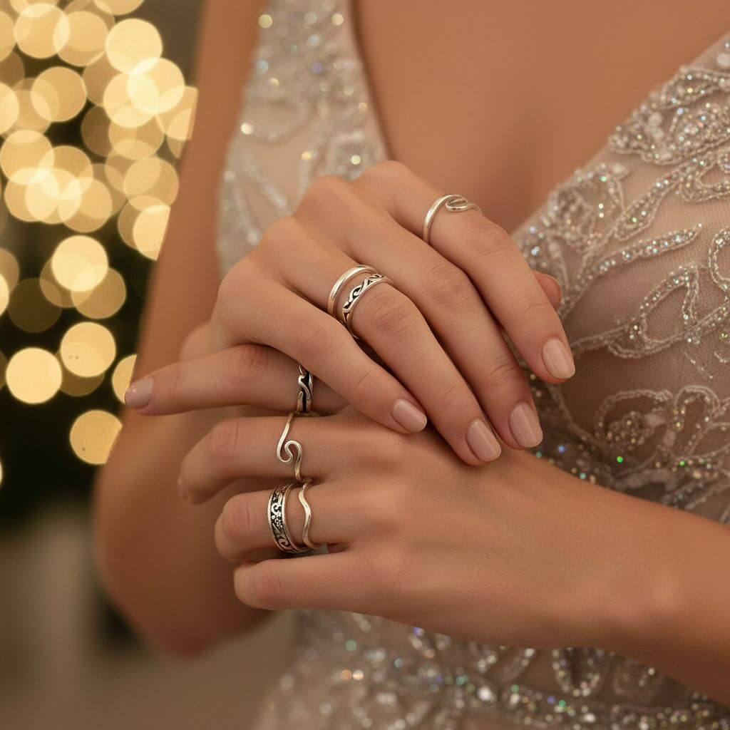Sterling Silver Pinky-Toe Band Rings Assorted Styles Alexa Martha