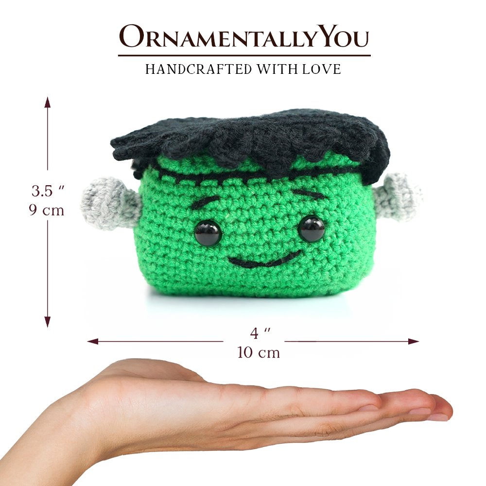 Positivity Crochet Support Doll Frankenstein Halloween Encouragement Gift