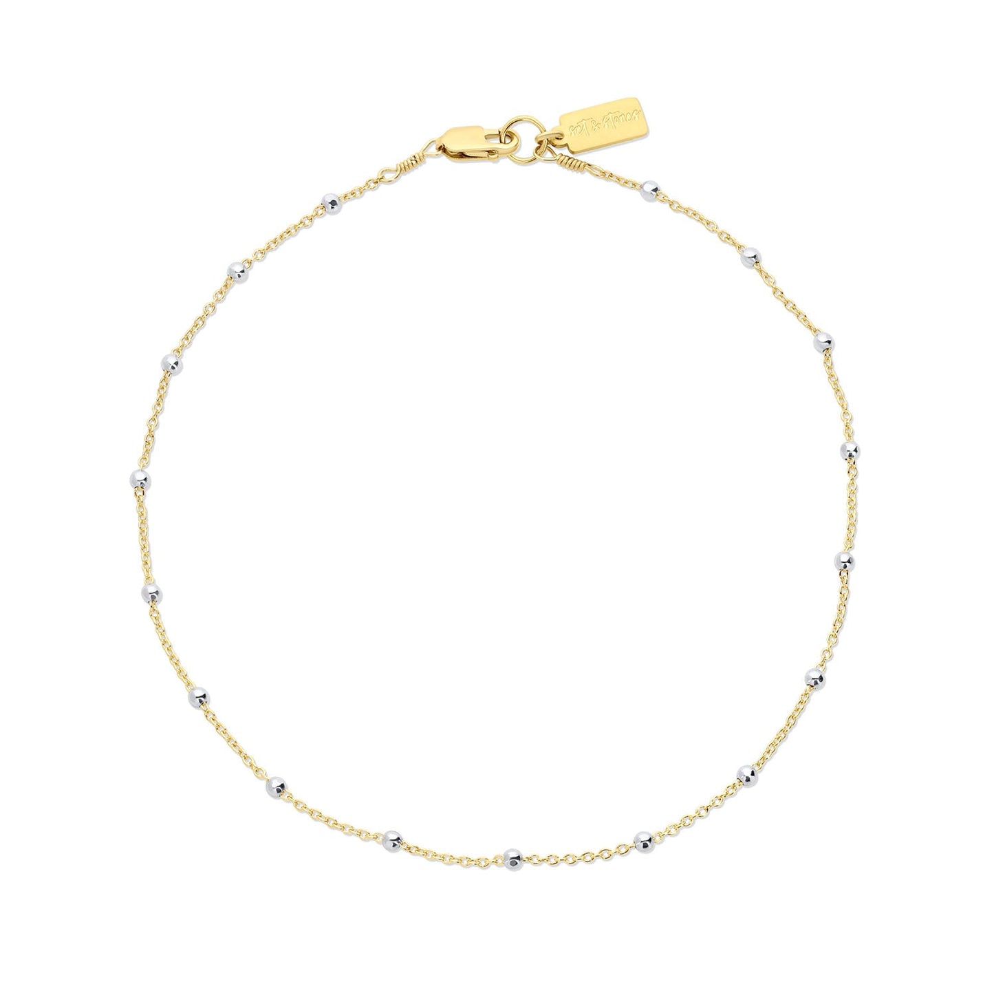 Austen Gold Filled Anklet with Sterling Silver Satellite Beads
