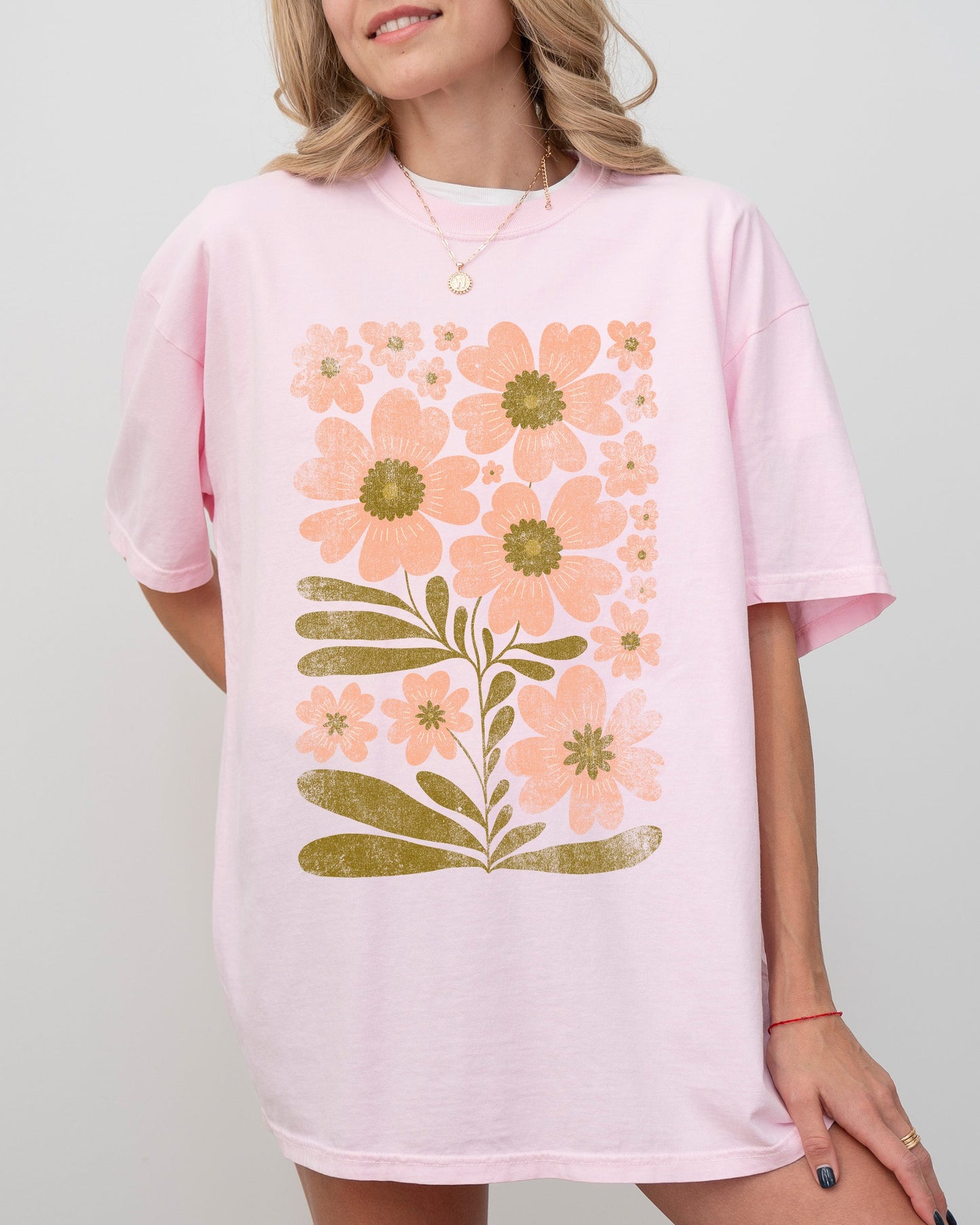 Autumn Folk Art Flowers, Botanical, Simplicity, Fall, Thanksgiving, Halloween, Floral Shirt Comfort Colors T-Shirt
