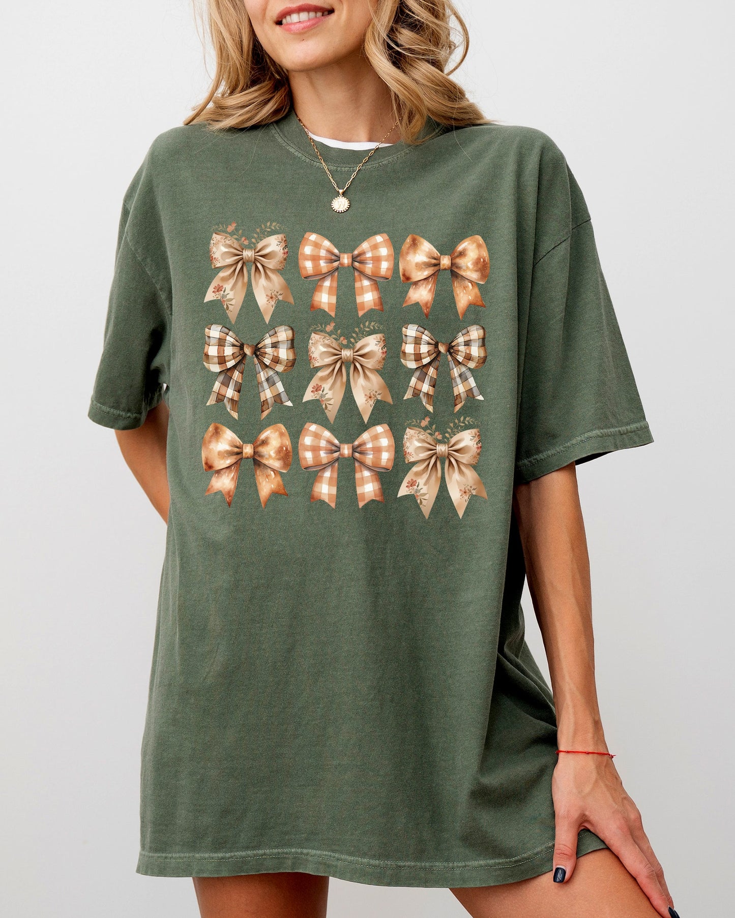 Autumn Ribbons, Bows, Coquette, Girly, Thanksgiving, Fall, Halloween Shirt Comfort Colors T-Shirt