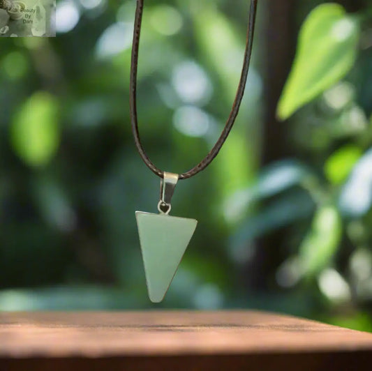 Aventurine Triangle Pendant Necklace Elegant 1.5-inch Pendant by Beauty by Dani