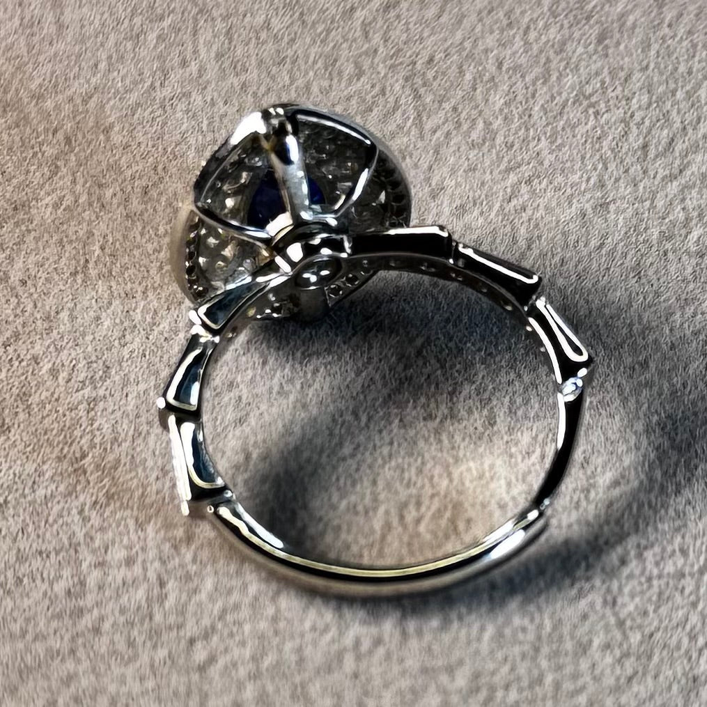 Sapphire Removable Head Fidget Ring 925 Sterling Silver